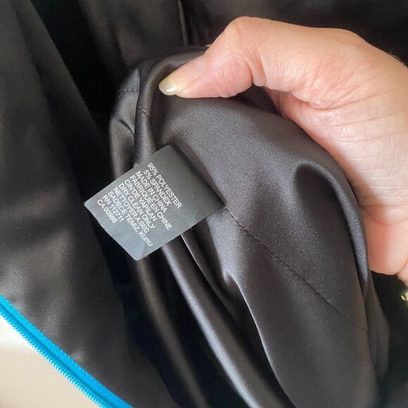 Jay Godfrey Black & Cream Strap Colorblock Sheath Bodycon Blue Zipper Mini 10 - Picture 8 of 14